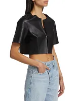 Elia Cropped Leather Top