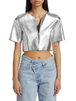 Elia Cropped Leather Top