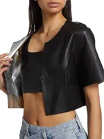 Elia Cropped Leather Top