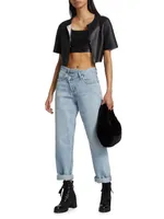 Elia Cropped Leather Top