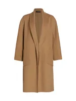 Thara Open-Front Wool-Blend Coat