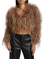 Hallie Cropped Feather Jacket