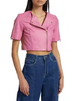 Kirsi Cropped Leather Top