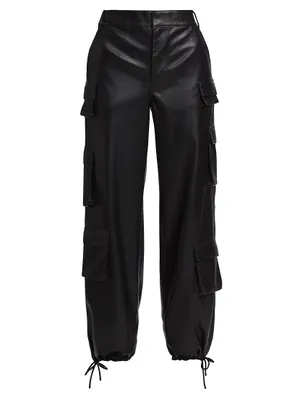 Bobbi Vegan Leather Cargo Pants