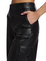 Bobbi Vegan Leather Cargo Pants