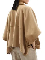Suede Cape With Shiny Details