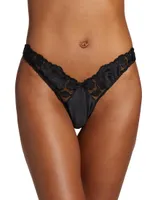 Rosette Lace Strappy Thong