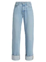 Farrah High-Rise Cuffed Straight Jeans