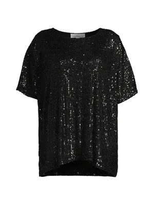 Plus All Dressed Up Sequin Knit Caftan Top