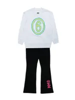 Little Girl's & Logo Flared Leggings