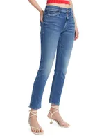 The Dazzler Mid-Rise Straight-Leg Ankle Jeans