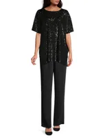 All Dressed Up Sequin Knit Caftan Top