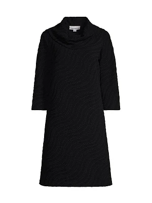 Opera Knit Cowl-Neck Minidress