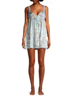Misty Mornings Lace-Trimmed Minidress