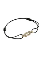 Love Knot 14K Yellow Gold & Leather Cord Bracelet