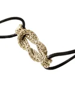 Love Knot 14K Yellow Gold & Leather Cord Bracelet