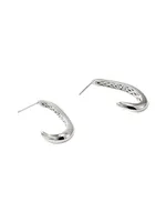 Surf Sterling Silver Medium Wavy Hoop Earrings