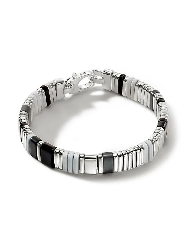 Classic Chain Sterling Silver & Mixed-Media Beaded Bracelet