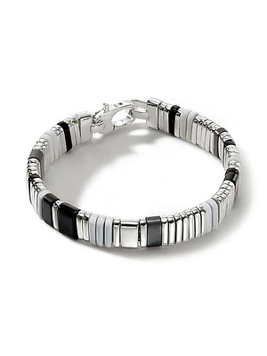 Classic Chain Sterling Silver & Mixed-Media Beaded Bracelet