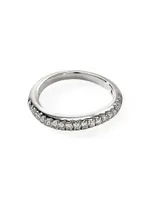 Surf Sterling Silver & Diamond Band Ring