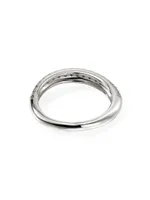 Surf Sterling Silver & Diamond Band Ring