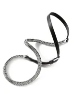 Chain Classic Sterling Silver & Leather Triple Wrap Bracelet