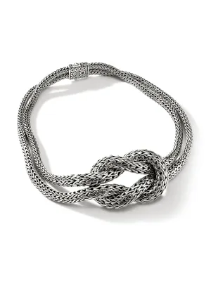 Classic Chain Love Knot Sterling Silver Necklace