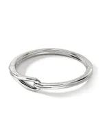 Surf Sterling Silver Small Hinged Bangle Bracelet