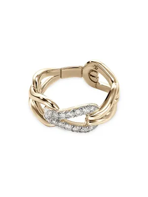 Surf 18K Yellow Gold & 0.27 TCW Diamond Band