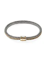 Classic Chain Sterling Silver & 18K Yellow Gold Reversible Bracelet