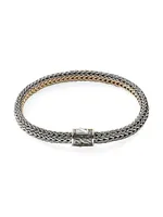 Classic Chain Sterling Silver & 18K Yellow Gold Reversible Bracelet