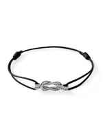 Classic Chain Sterling Silver & Cord Love Knot Bracelet