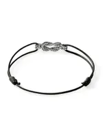 Classic Chain Sterling Silver & Cord Love Knot Bracelet