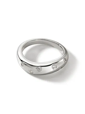 Surf Sterling Silver & Diamond Ring