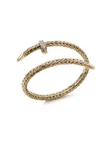 Spear 14K Gold & Diamond Pavé Flex Cuff Bracelet