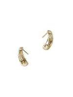 Surf Small 14K Yellow Gold & 0.12 TCW Diamond Hoop Earrings