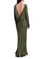 Cowlneck Draped Gown