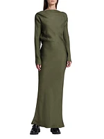 Cowlneck Draped Gown