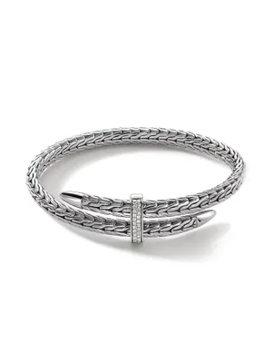 Spear Sterling Silver & Diamond Pavé Flex Cuff Bracelet