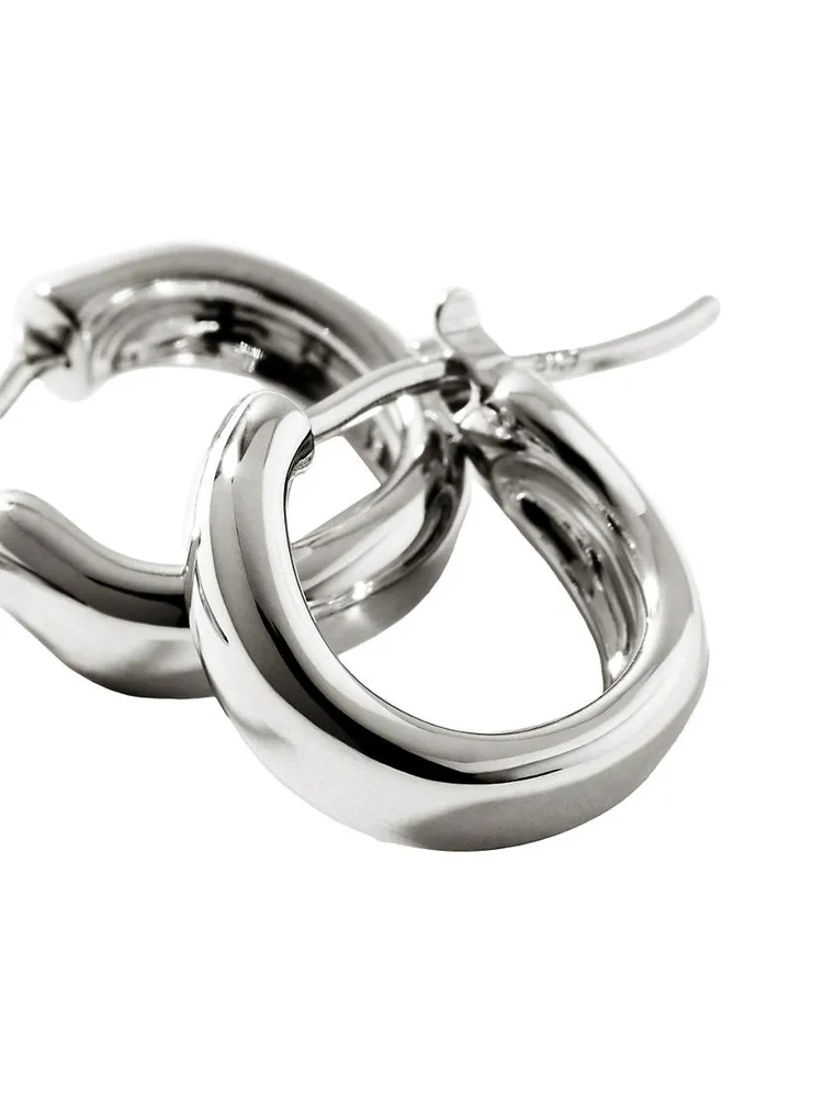 Surf Sterling Silver Small Hoop Earrings