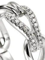 Surf Sterling Silver & Diamond Link Ring