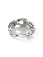 Surf Sterling Silver & Diamond Link Ring