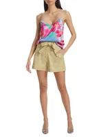 Jasper Belted Linen-Blend Shorts