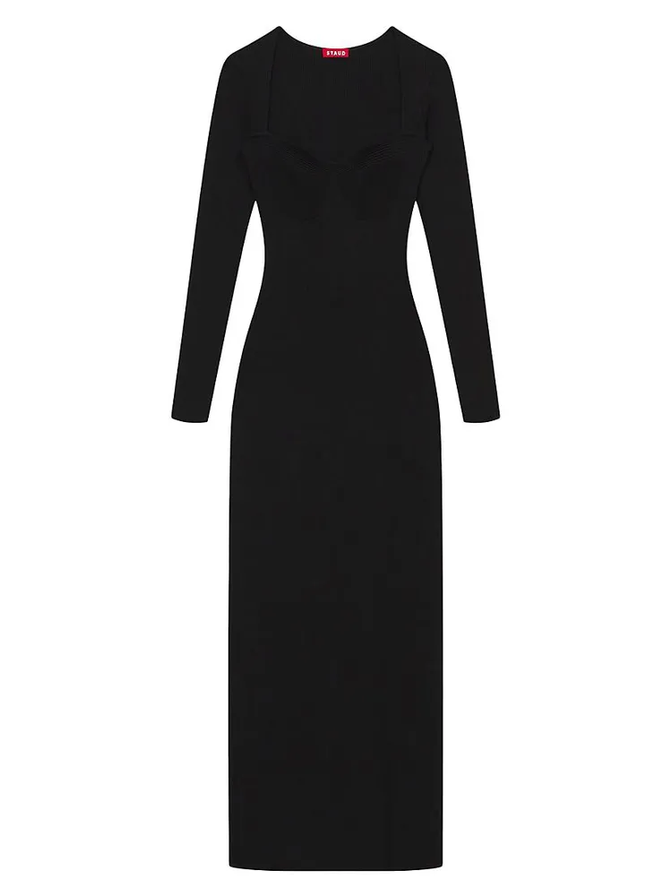 Silhouette Long-Sleeve Maxi Dress