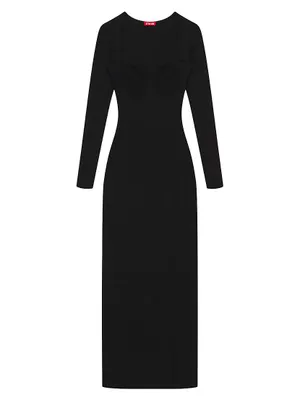 Silhouette Long-Sleeve Maxi Dress