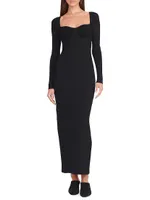 Silhouette Long-Sleeve Maxi Dress