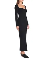 Silhouette Long-Sleeve Maxi Dress