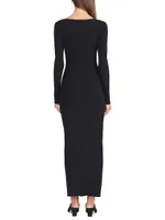 Silhouette Long-Sleeve Maxi Dress