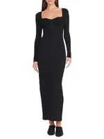 Silhouette Long-Sleeve Maxi Dress