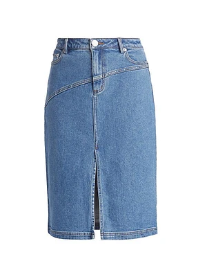 Denim Knee-Length Skirt